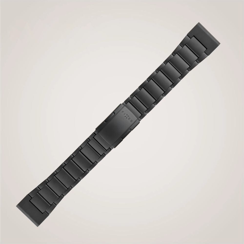 Silikonowy pasek Fixed Titanium Strap 26mm do smartwatcha w kolorze czarnym.